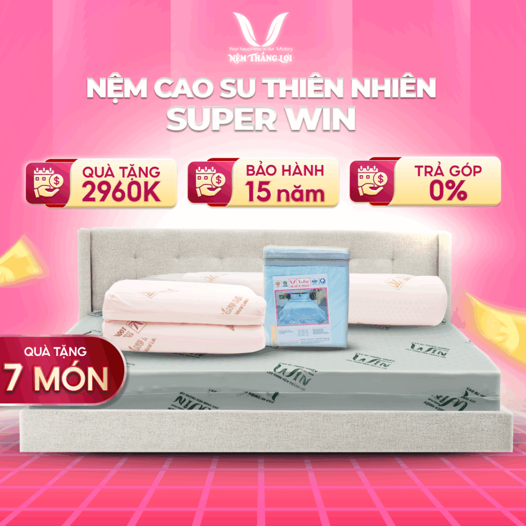 Nệm Cao Su Foam Thiên Nhiên Super Win Thắng Lợi