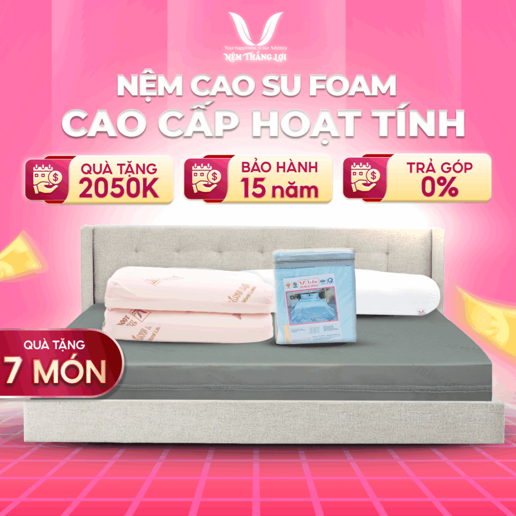 Nệm Cao Su Foam Cao Cấp Hoạt Tính Thắng Lợi
