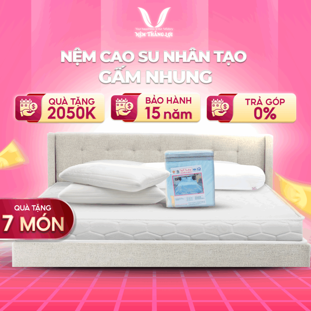 Nệm Cao Su Nhân Tạo Gấm Nhung Thắng Lợi